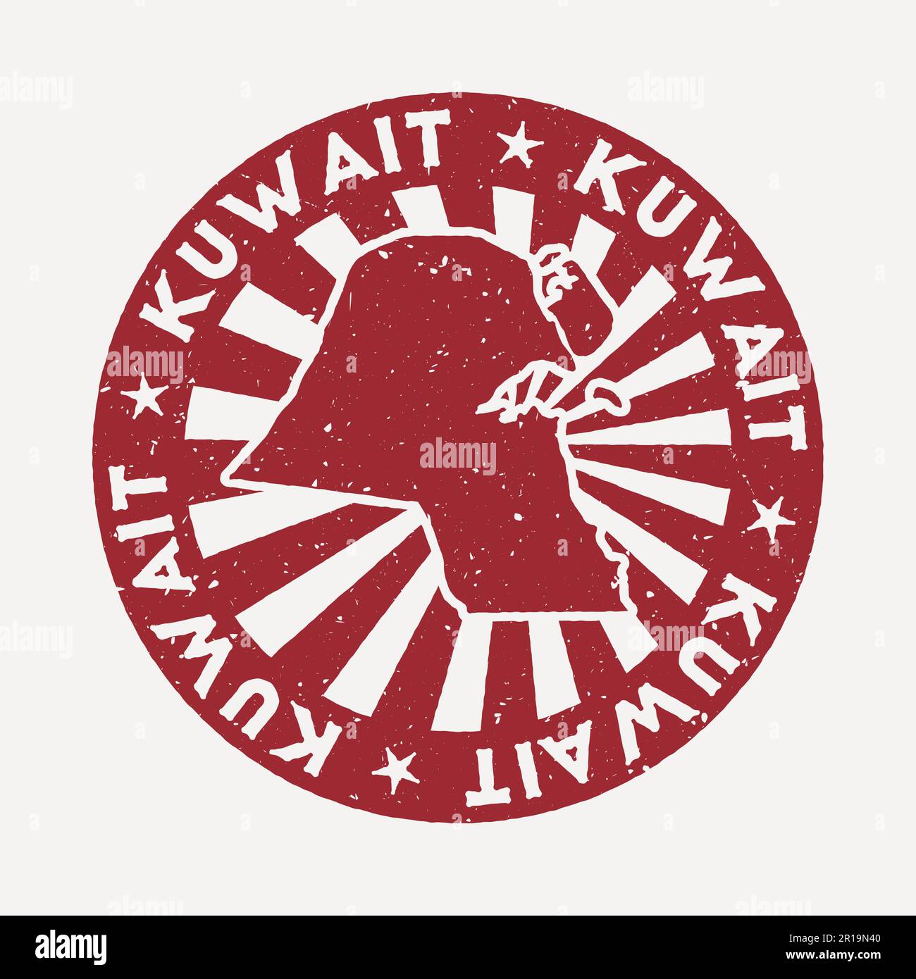 Kuwait stamp. Travel red rubber stamp with the map of country, vector illustration. Can be used