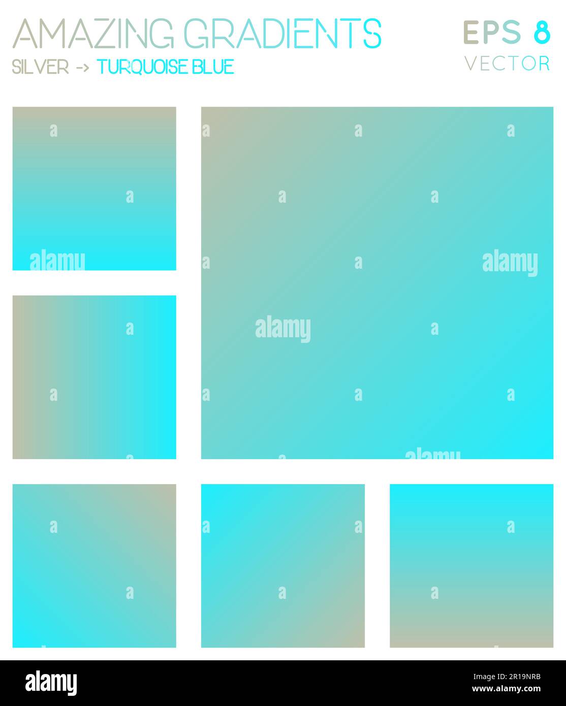 Colorful gradients in silver, turquoise blue color tones. Admirable ...