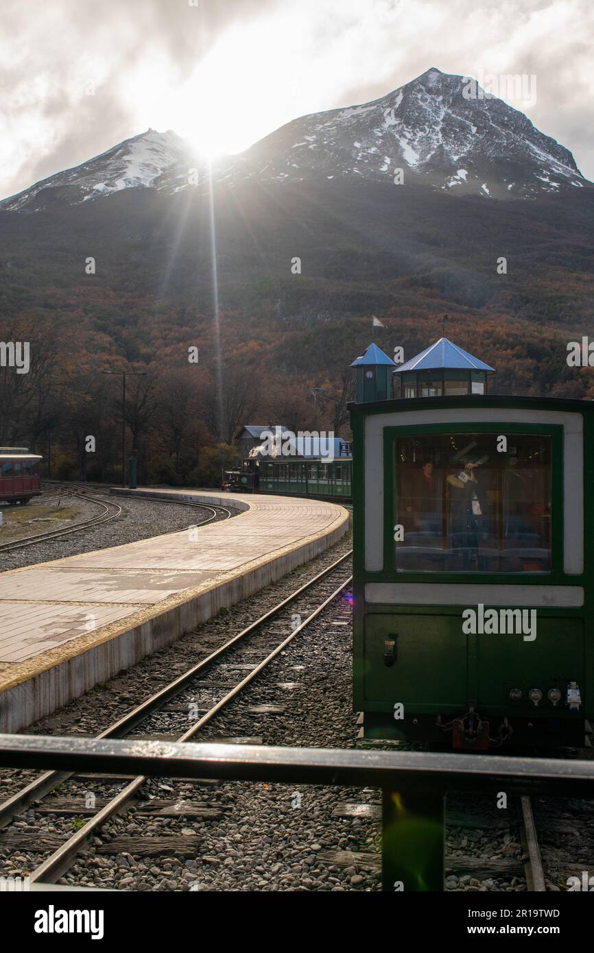 End of the World Train. Ushuaia. Land of Fire Stock Photo