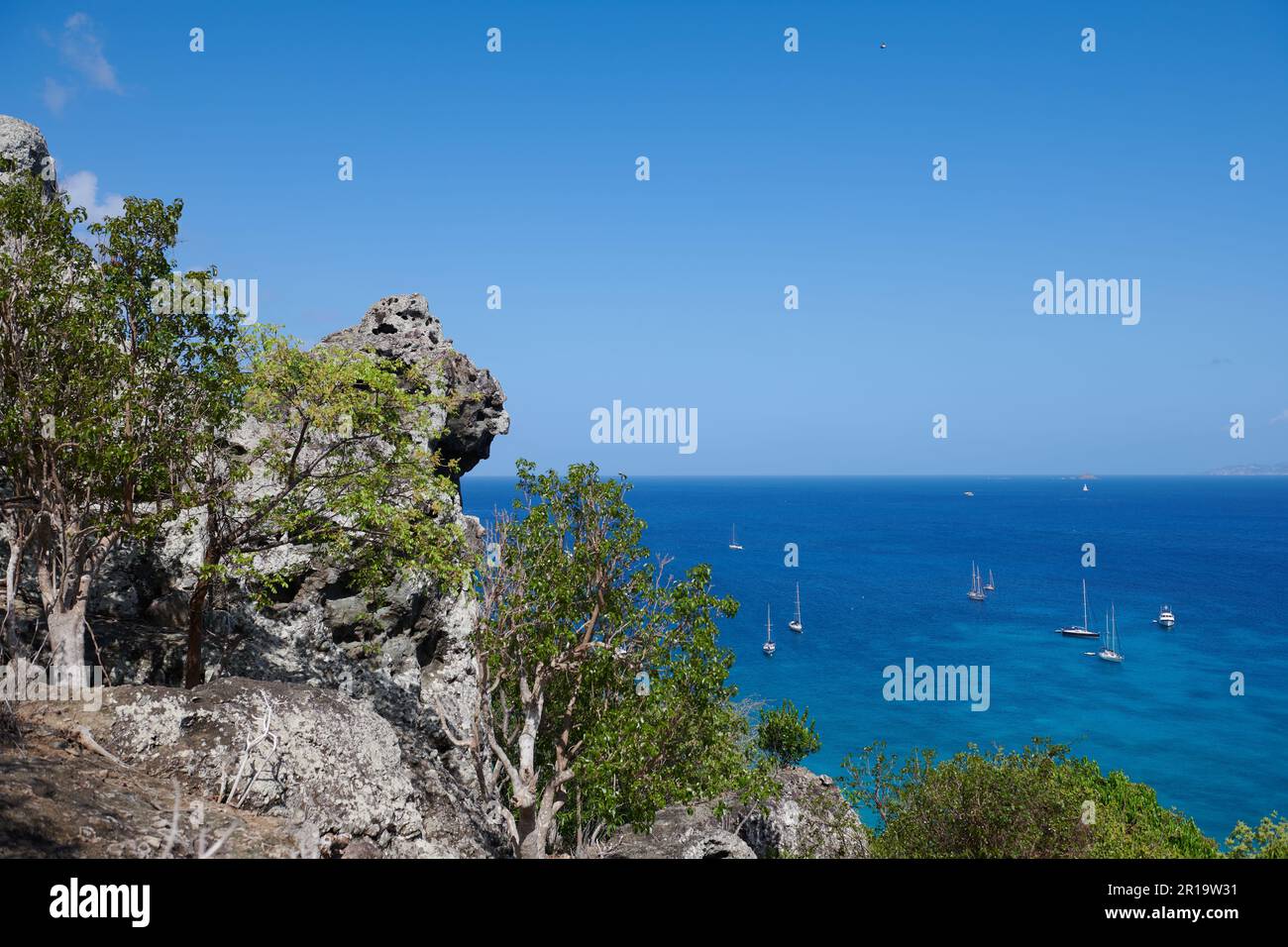 A view of Colombier beach on the island of St Barthelemy Stock Photo