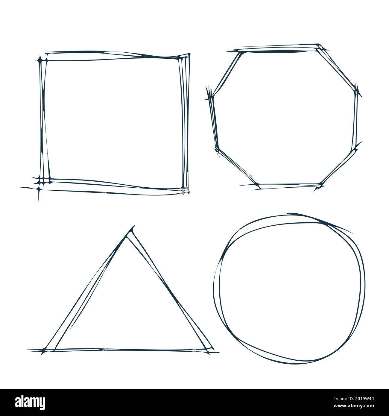 Collection of geometrical polyhedron, art deco style for wedding ...