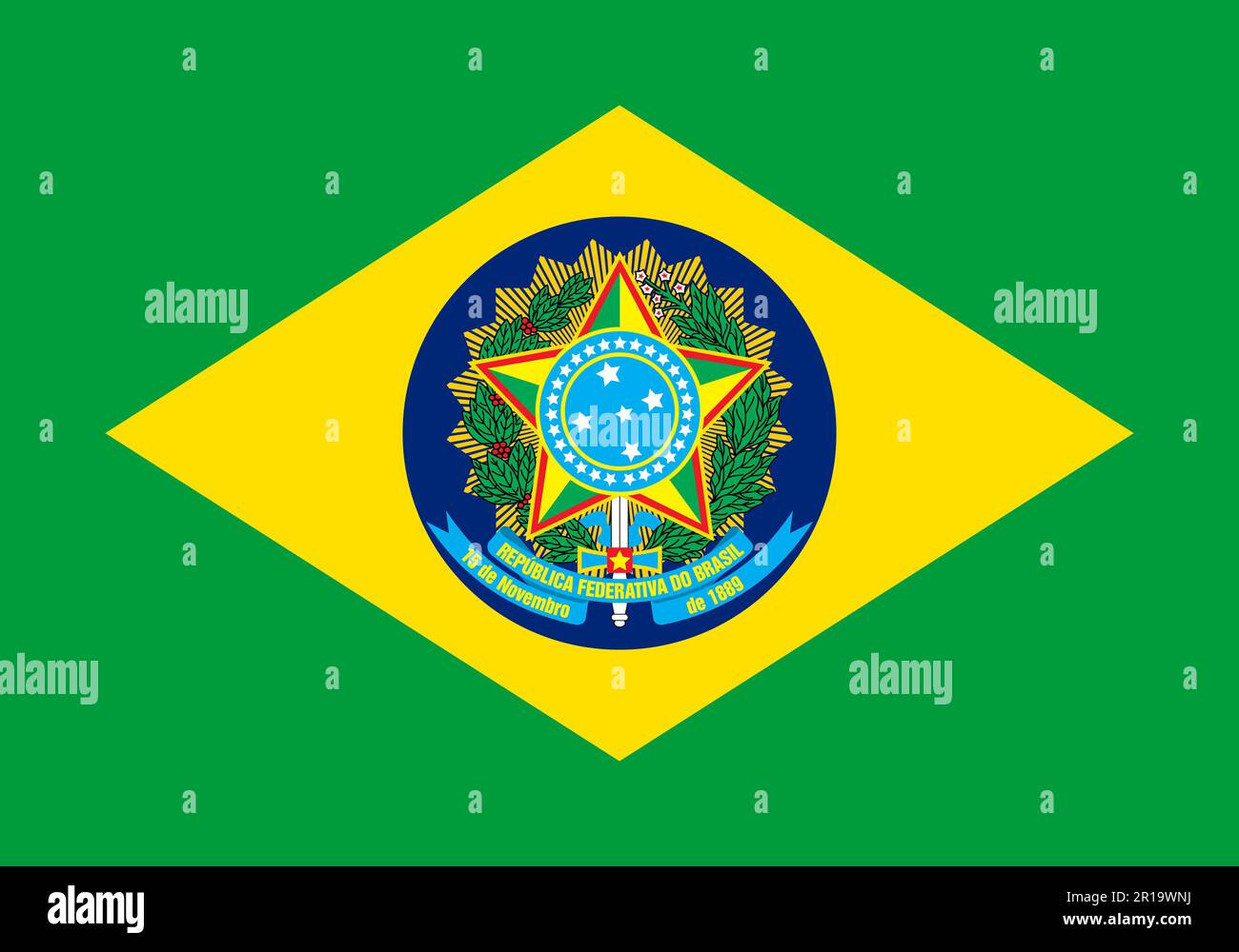 The official current flag of Brazil. National flag of Brazil