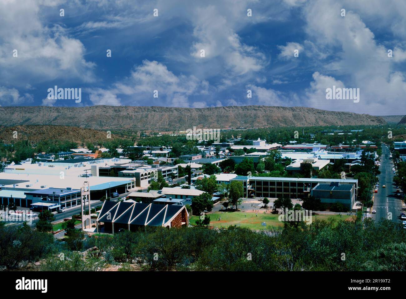 Alice Springs, Northern Territory, Australia, View from ANZAC Hill (1987) Stock Photo
