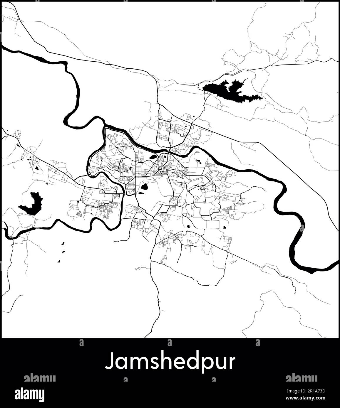 City Map Asia India Jamshedpur vector illustration Stock Vector