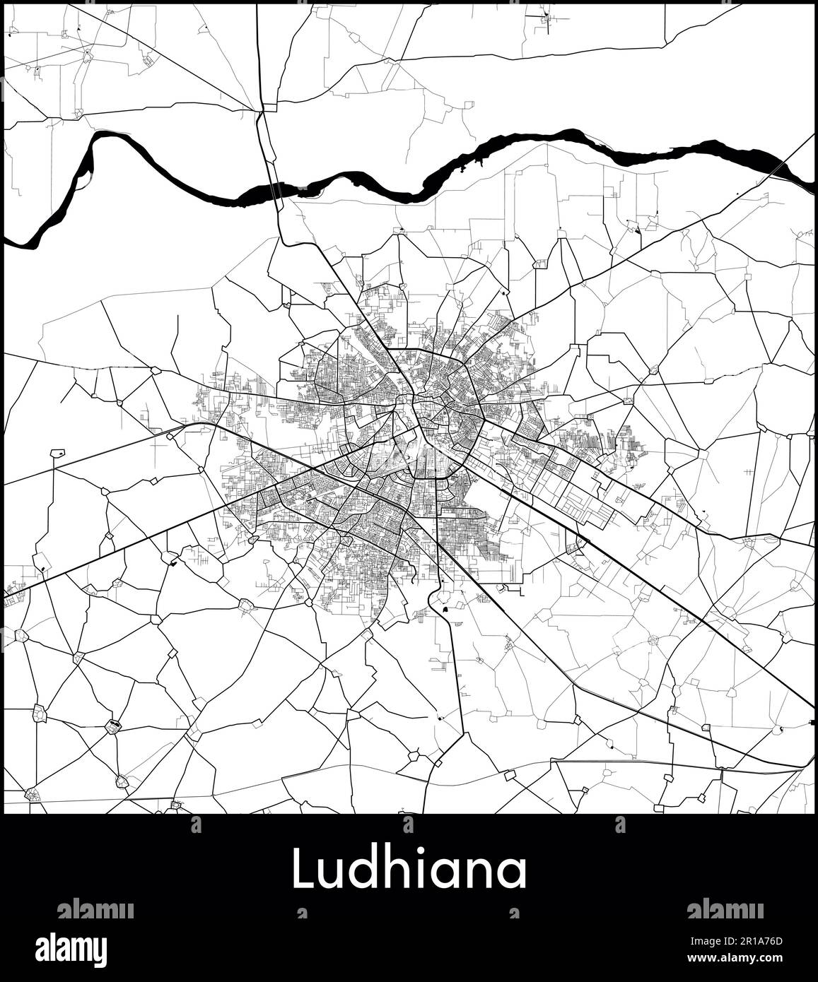 City Map Asia India Ludhiana vector illustration Stock Vector