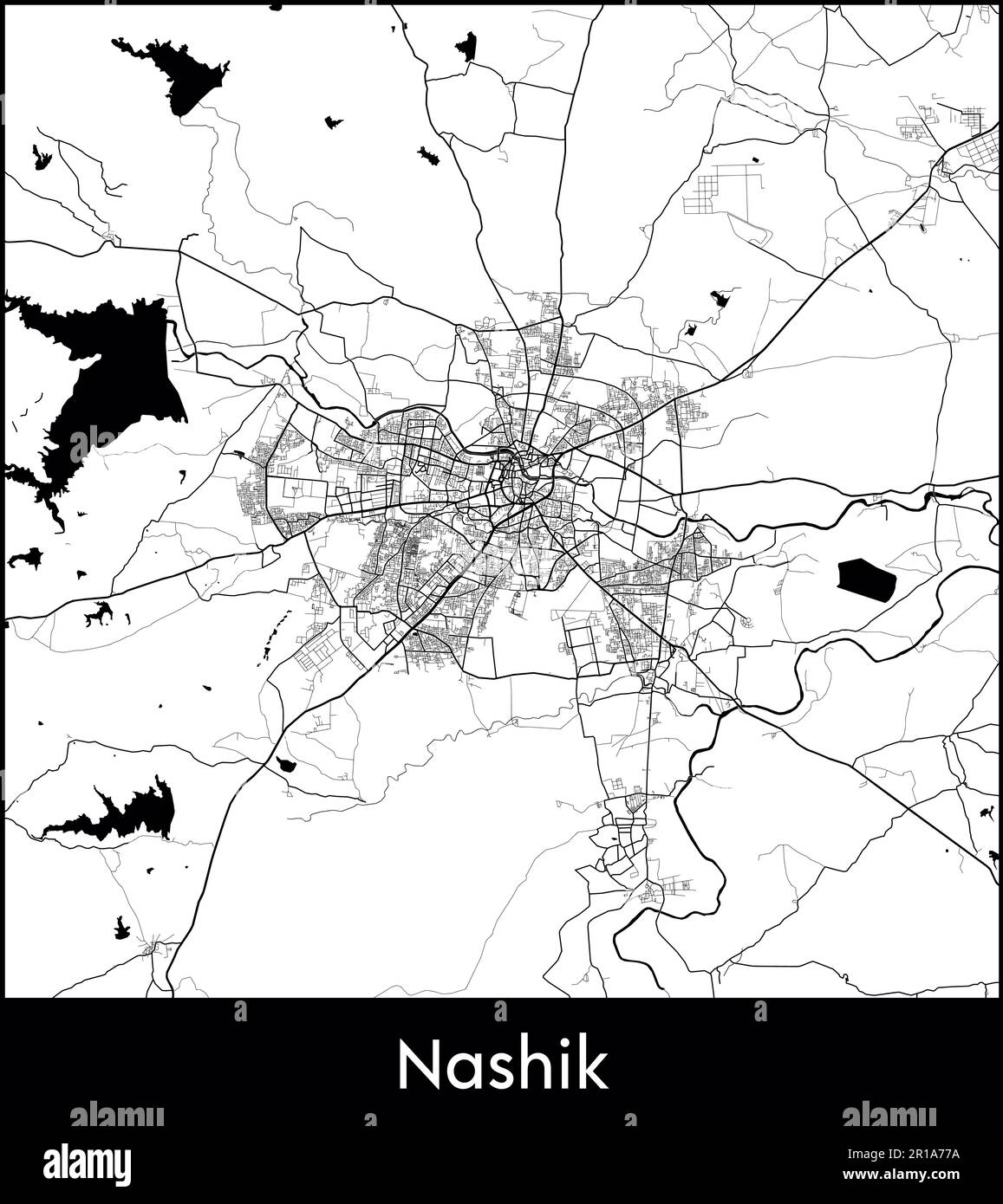 City Map Asia India Nashik vector illustration Stock Vector Image & Art