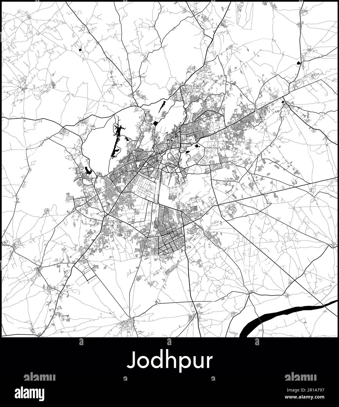 City Map Asia India Jodhpur vector illustration Stock Vector