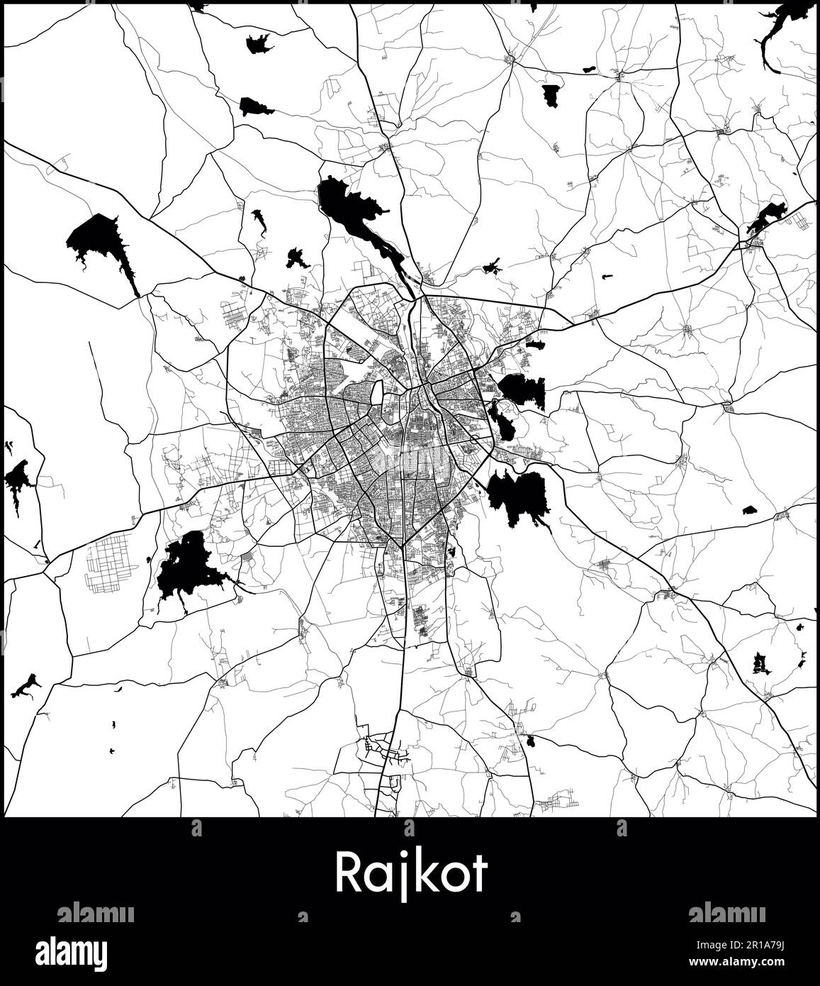 City Map Asia India Rajkot vector illustration Stock Vector