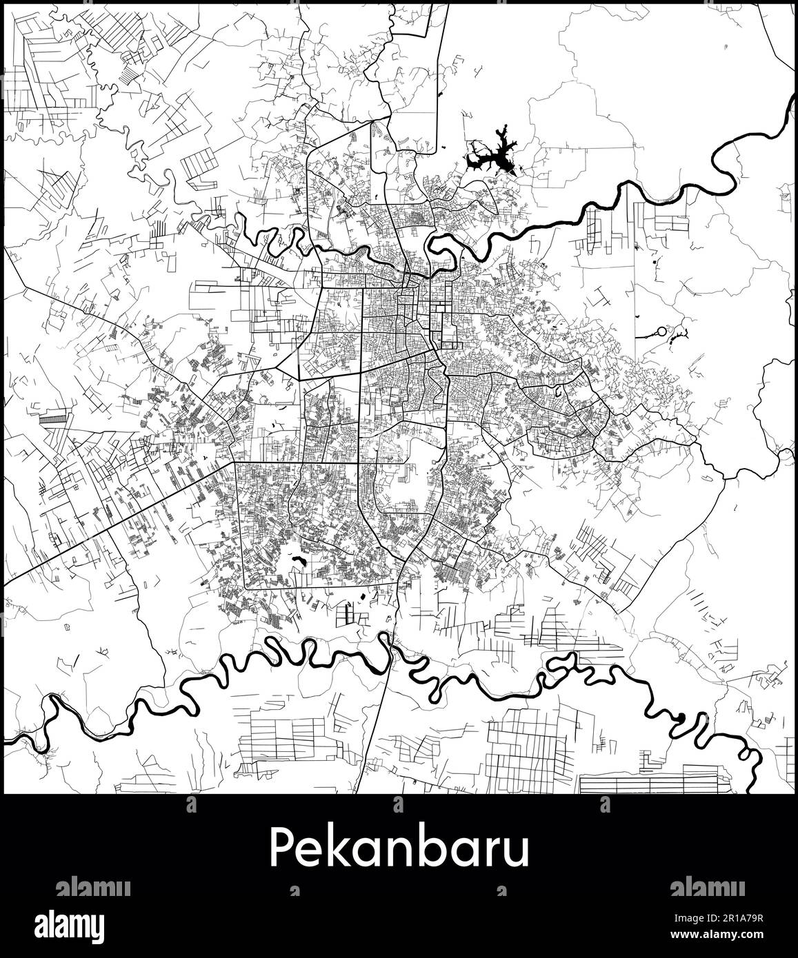 City Map Asia Indonesia Pekanbaru vector illustration Stock Vector