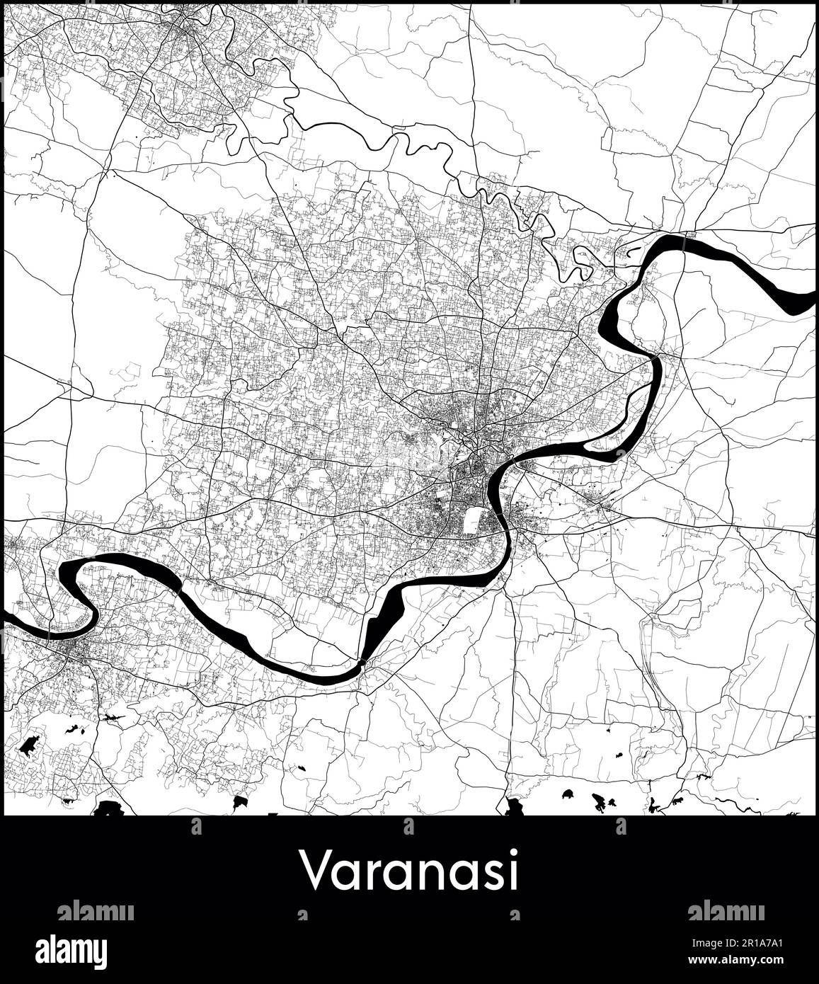City Map Asia India Varanasi vector illustration Stock Vector