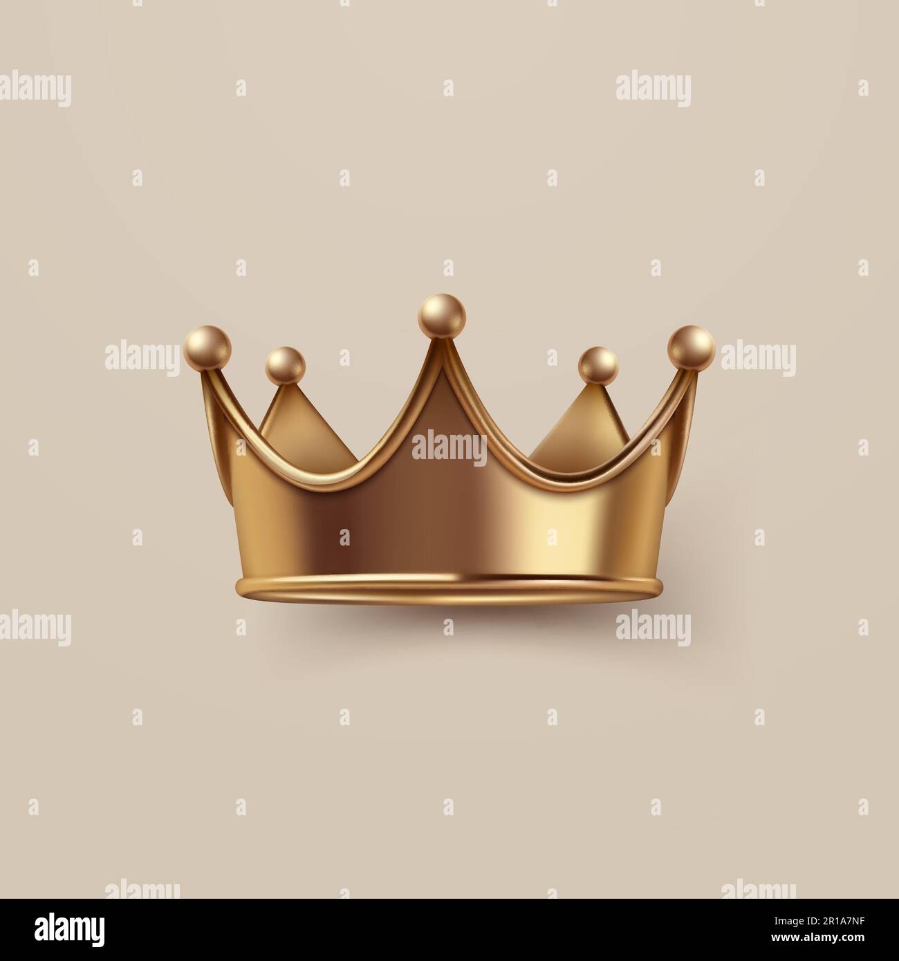 Vector 3d Realistic Golden Crown Icon Closeup Isolated. Yellow Metallic ...