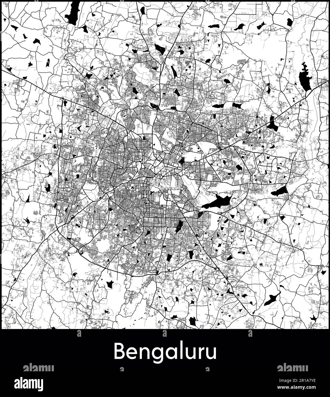 City Map Asia India Bengaluru vector illustration Stock Vector