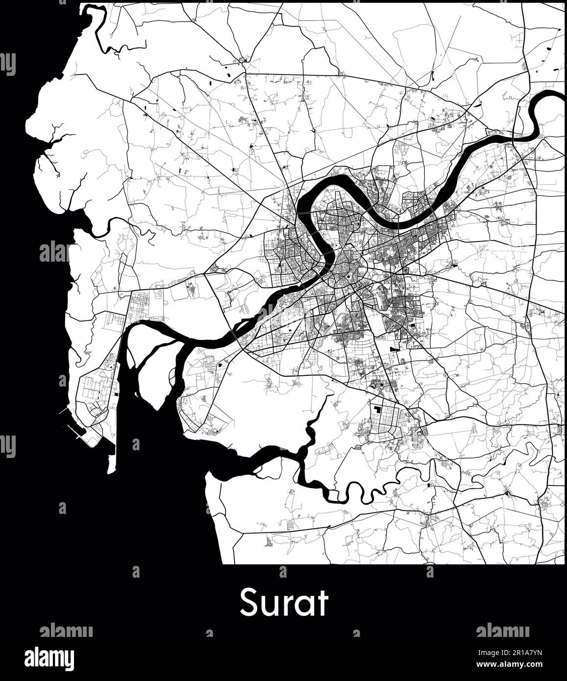 City Map Asia India Surat vector illustration Stock Vector