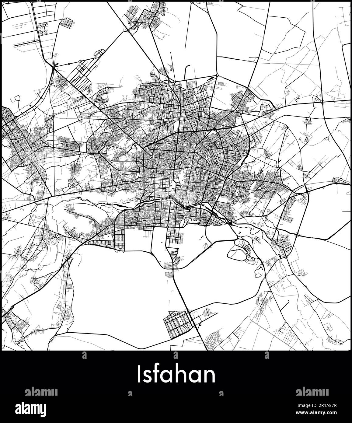 City Map Asia Iran Isfahan vector illustration Stock Vector