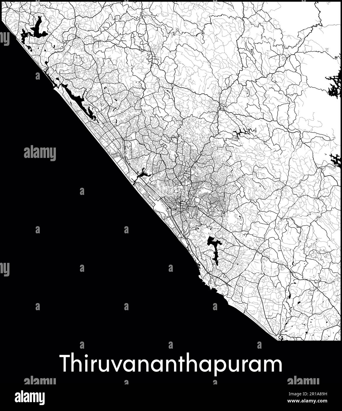 City Map Asia India Thiruvananthapuram vector illustration Stock Vector