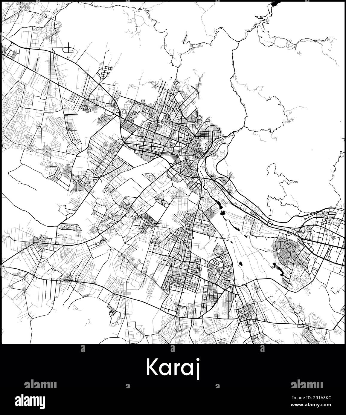 City Map Asia Iran Karaj vector illustration Stock Vector