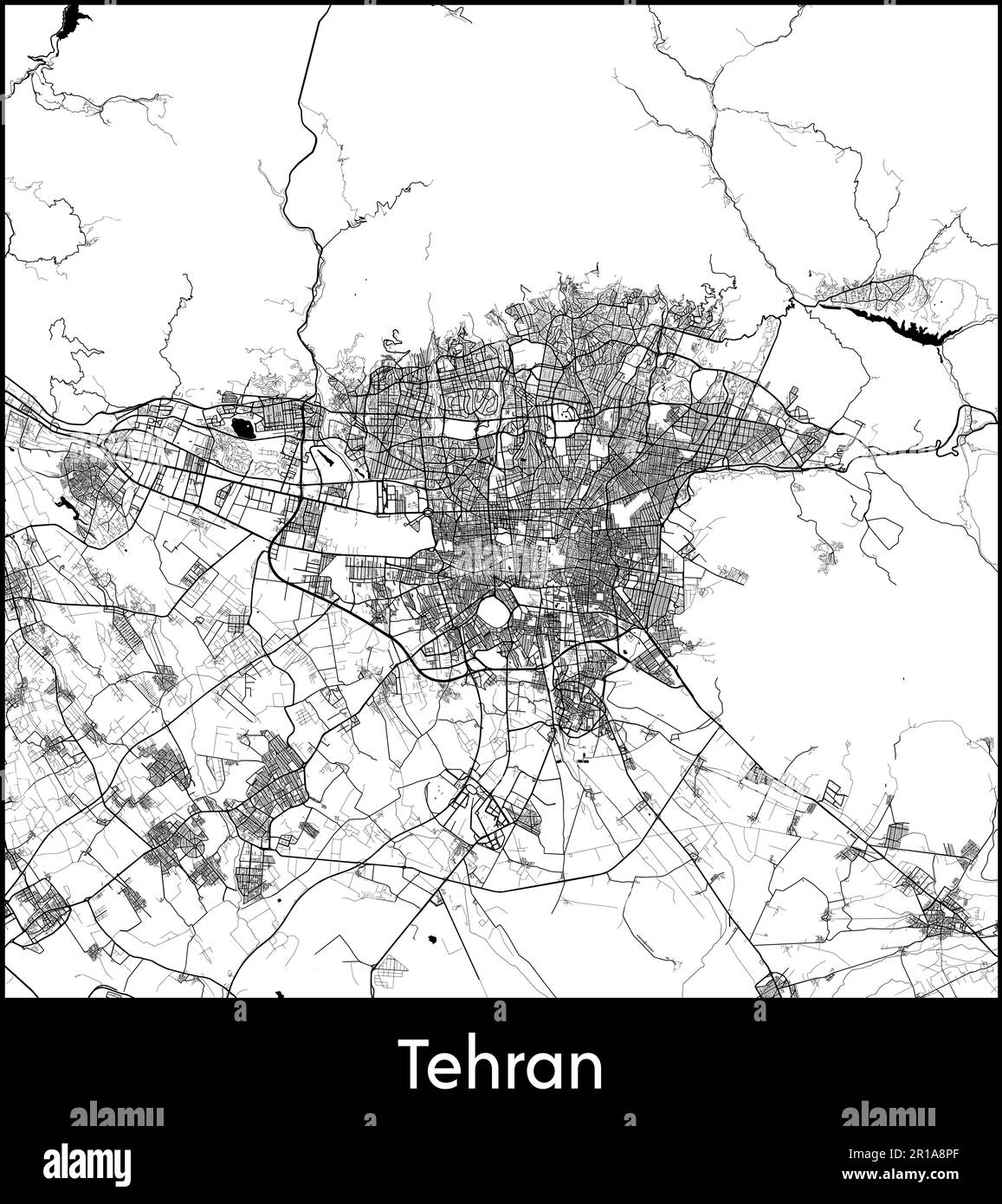 City Map Asia Iran Tehran vector illustration Stock Vector
