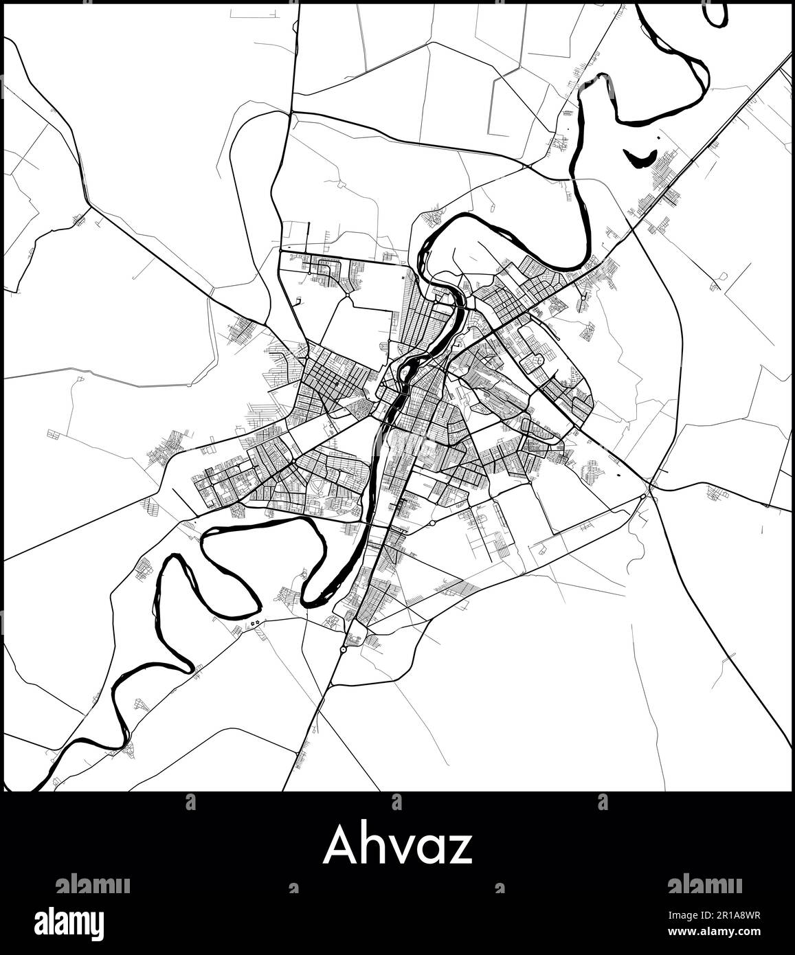 City Map Asia Iran Ahvaz vector illustration Stock Vector