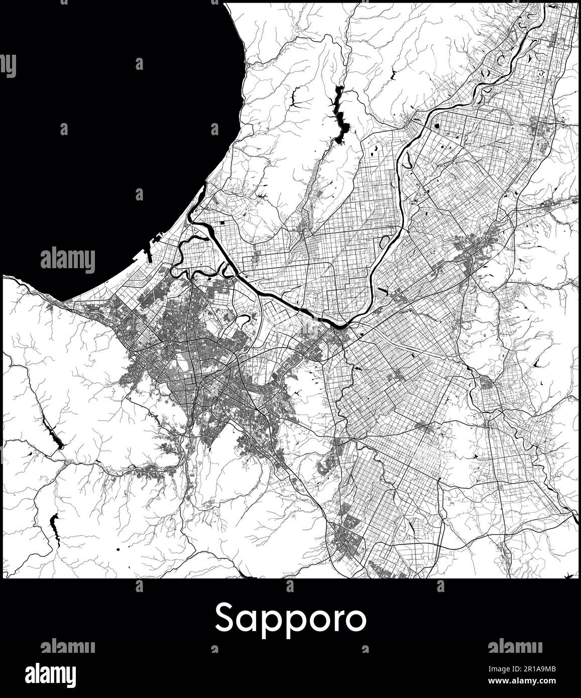 City Map Asia Japan Sapporo vector illustration Stock Vector Image ...