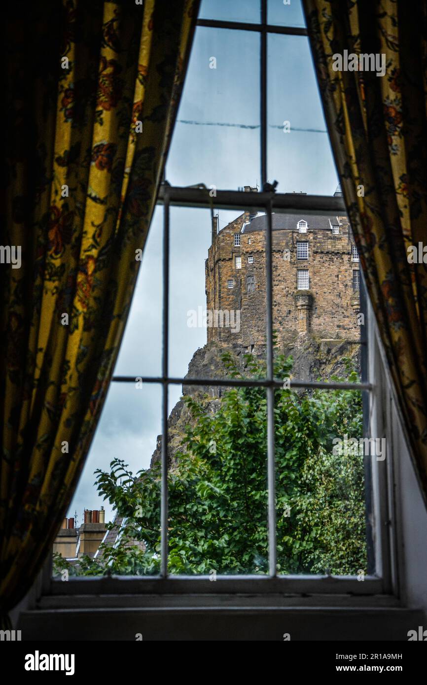 Edinburgh Castle Through a Window - Scotland Stock Photo - Alamy