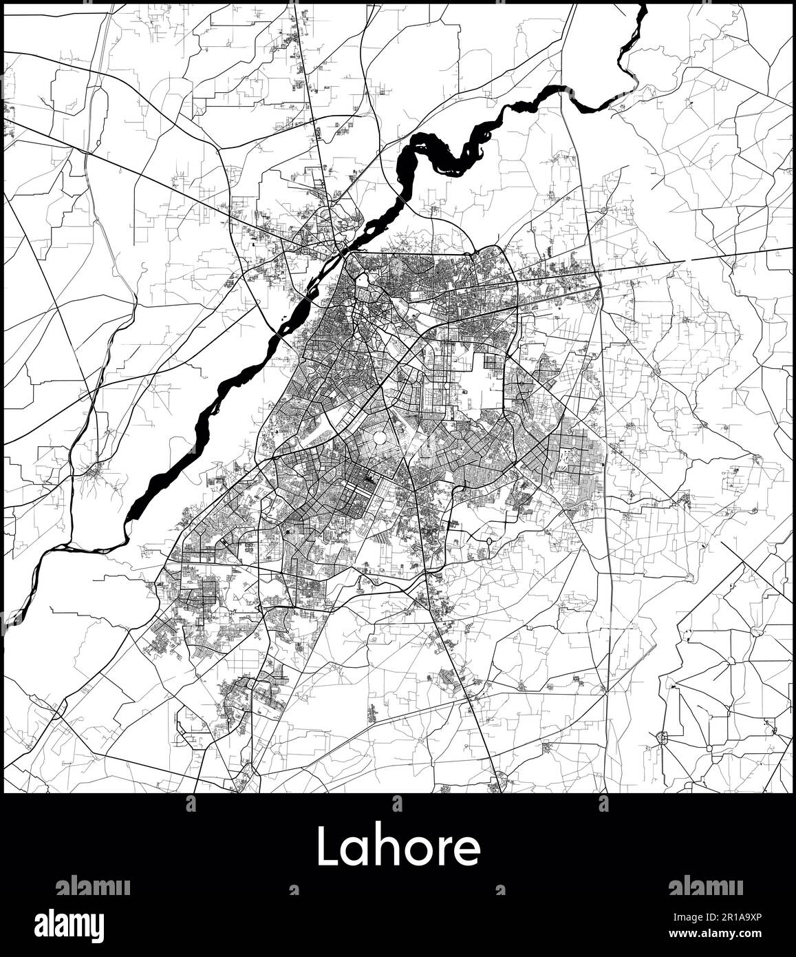 City Map Asia Pakistan Lahore vector illustration Stock Vector
