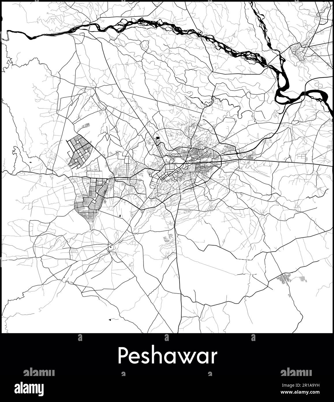 City Map Asia Pakistan Peshawar vector illustration Stock Vector Image