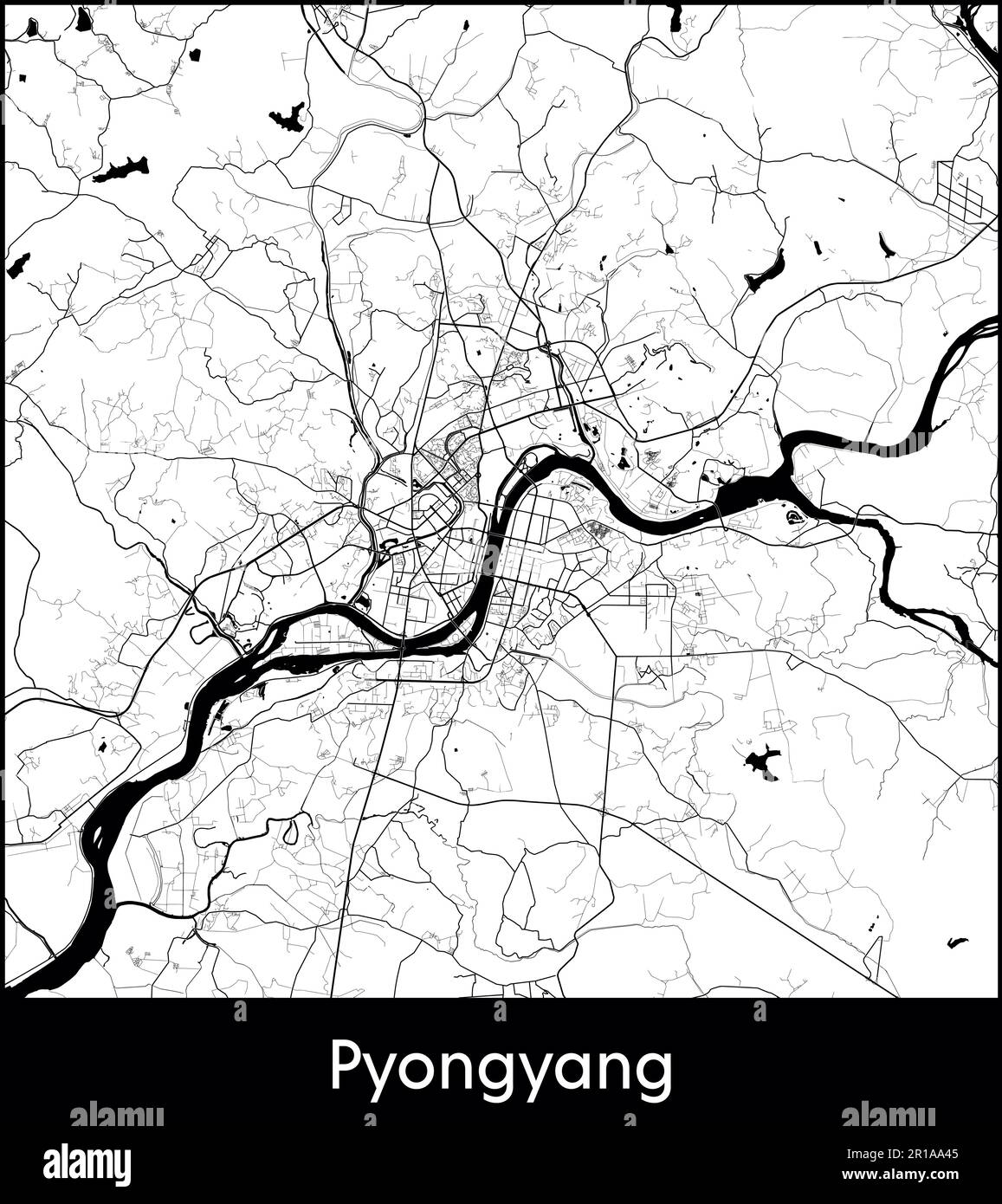 City Map Asia North Korea Pyongyang vector illustration Stock Vector ...