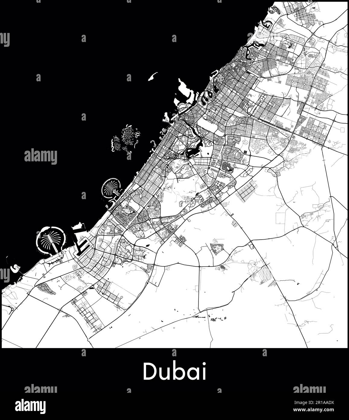 City Map Asia United Arab Emirates Dubai vector illustration Stock