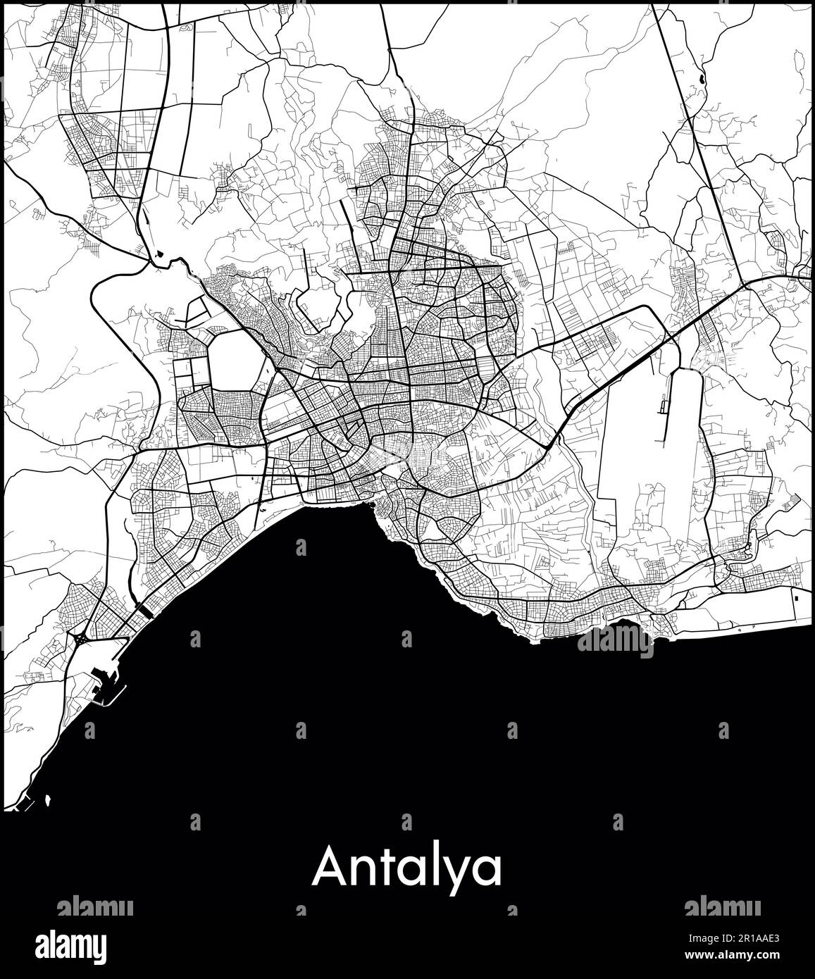 City Map Asia Turkey Antalya vector illustration Stock Vector Image