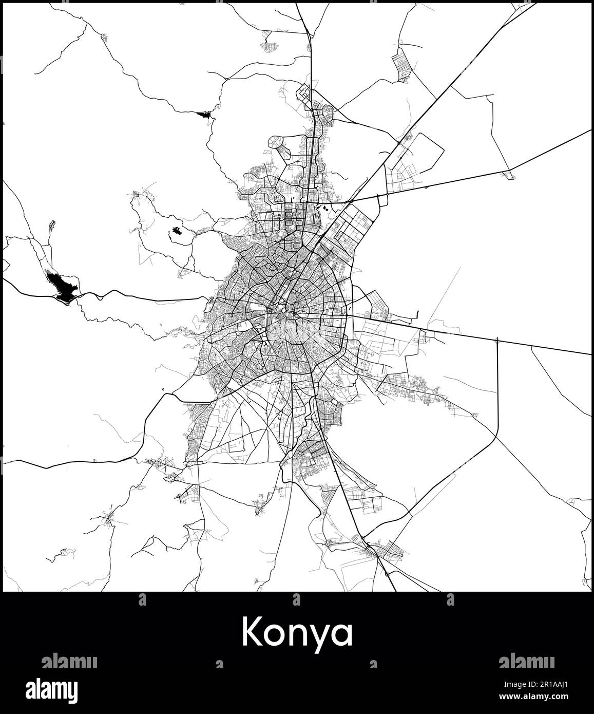 City Map Asia Turkey Konya vector illustration Stock Vector
