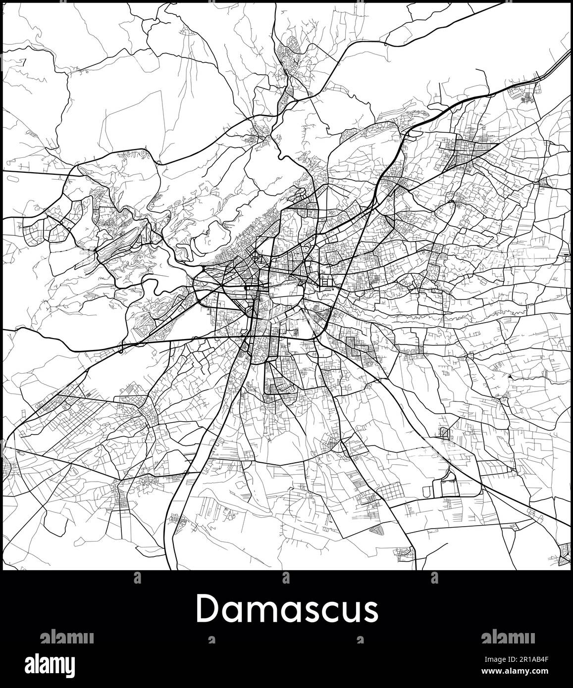 City Map Asia Syria Damascus vector illustration Stock Vector Image & Art Alamy