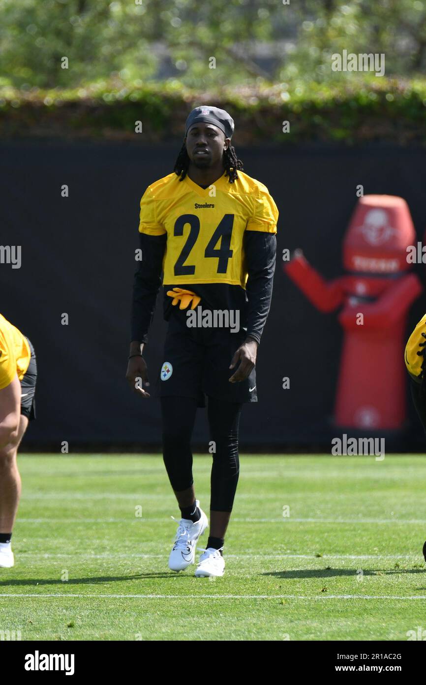 Joey Porter Jr. #24 of the Pittsburgh Steelers looks on during the News  Photo - Getty Images