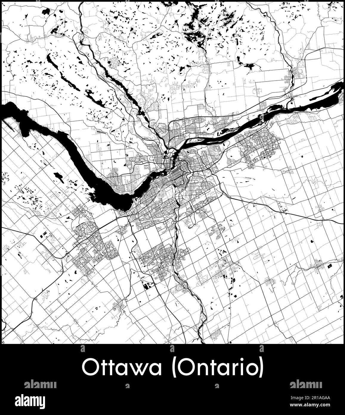 City Map North America Canada Ottawa (Ontario) vector illustration