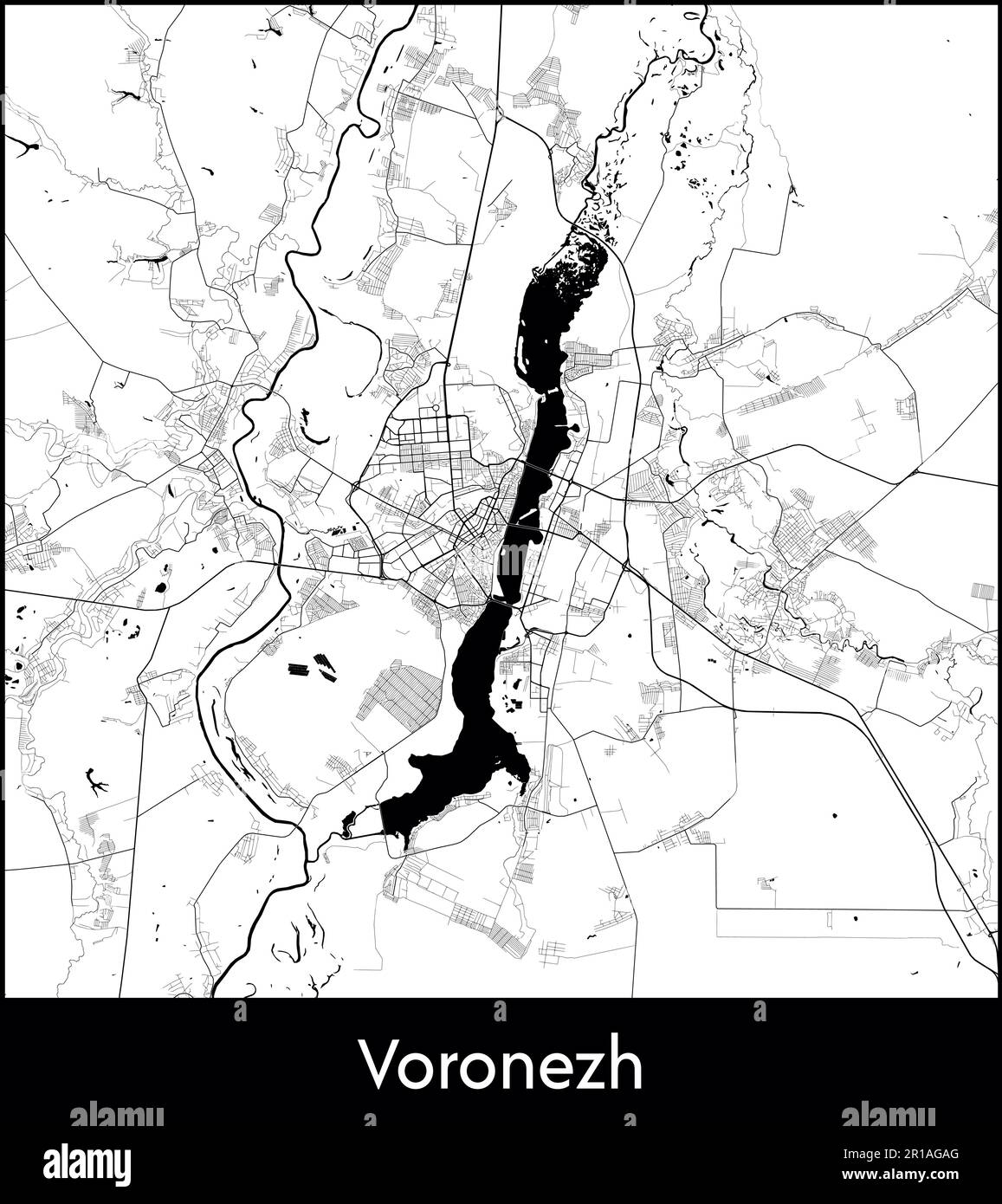 City Map Europe Russia Voronezh vector illustration Stock Vector