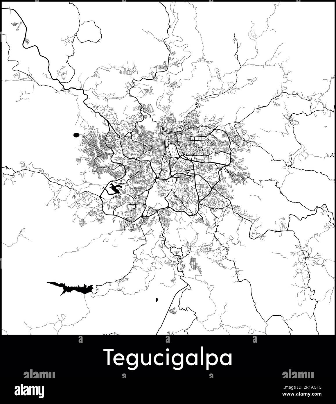 City Map North America Honduras Tegucigalpa vector illustration Stock