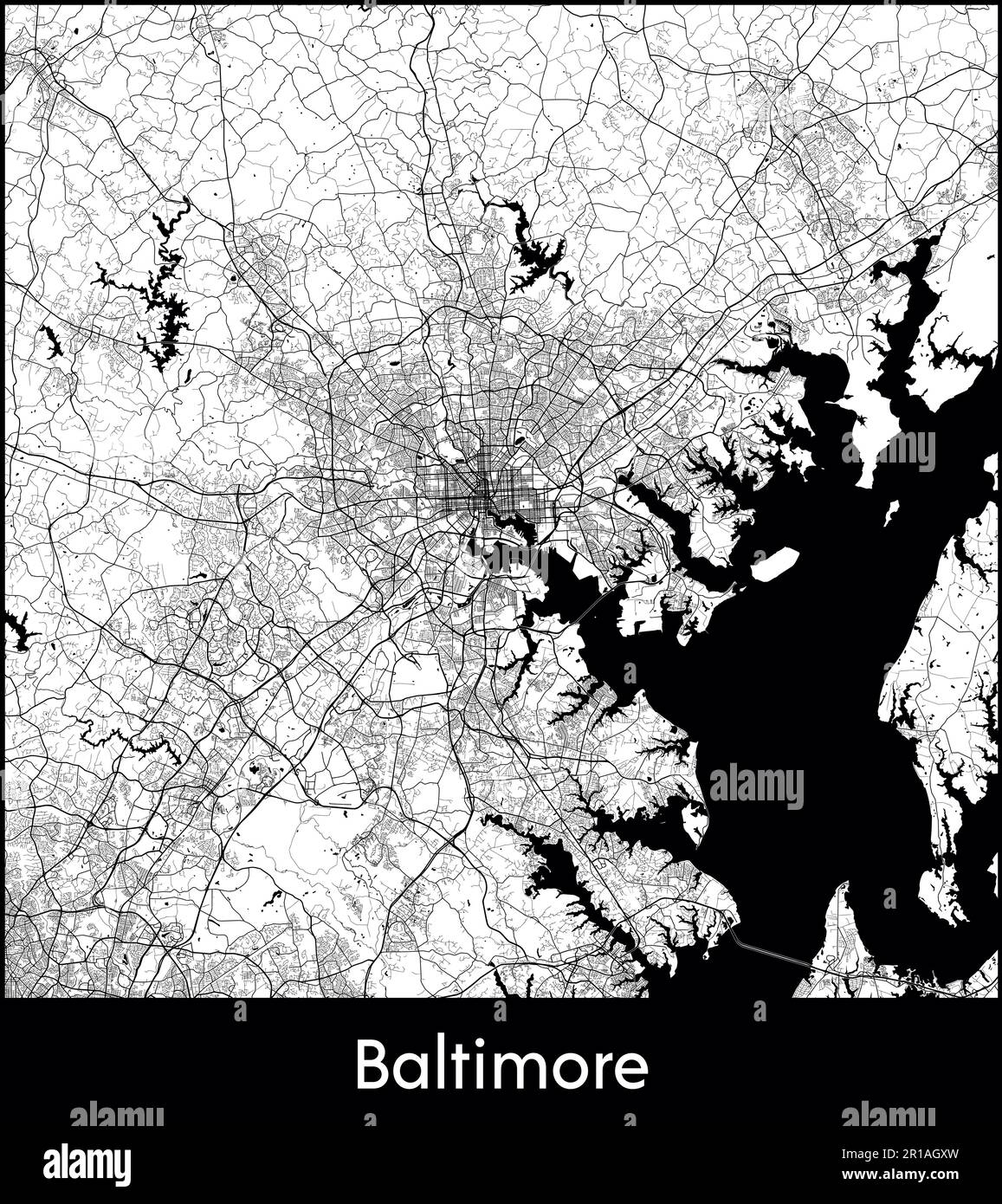 City Map North America United States Baltimore vector illustration