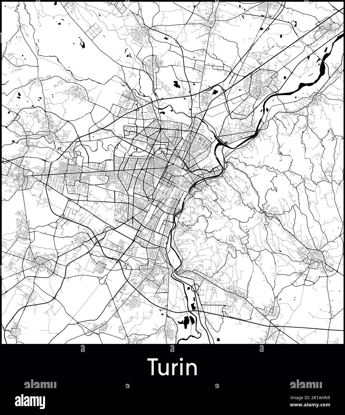 City Map Europe Italy Turin vector illustration Stock Vector Image ...