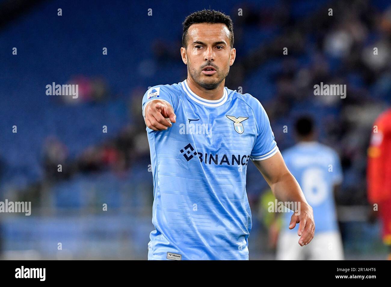 Rome, Italy. 12th May, 2023. Pedro Rodriguez Ledesma of SS Lazio gestures during the Serie A football match between SS Lazio and US Lecce at Olimpico stadium in Rome (Italy), May 12th, 2023. Credit: Insidefoto di andrea staccioli/Alamy Live News Stock Photo