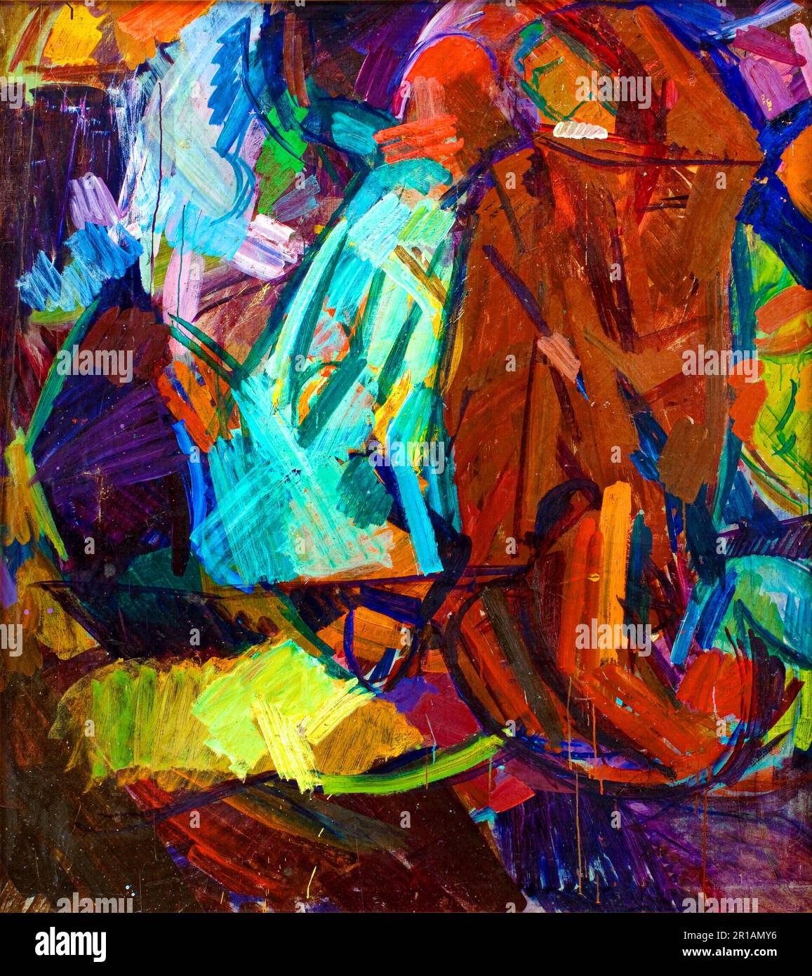 Sketch after Delacroix's "Dante and Vergil" by Edvard Weie Stock Photo