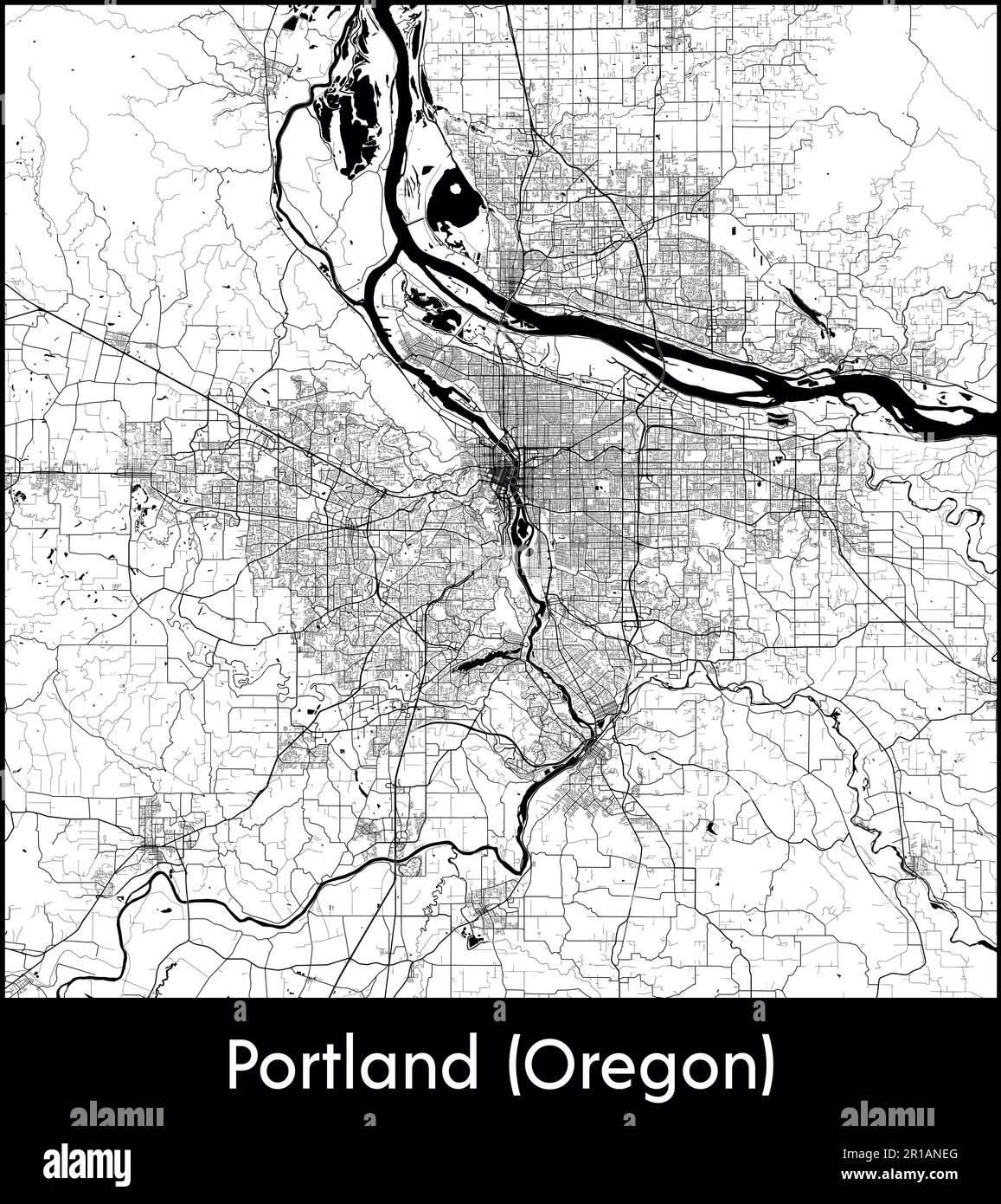 Map of oregon city Black and White Stock Photos & Images - Alamy