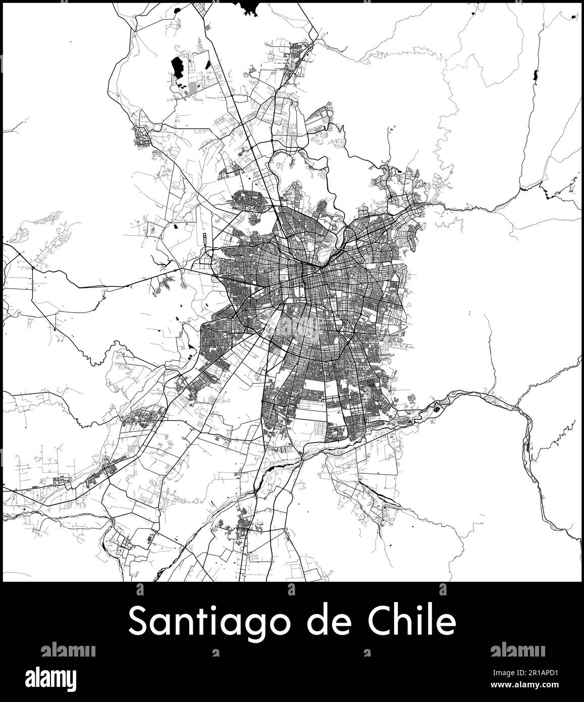 City Map South America Chile Santiago de Chile vector illustration Stock Vector