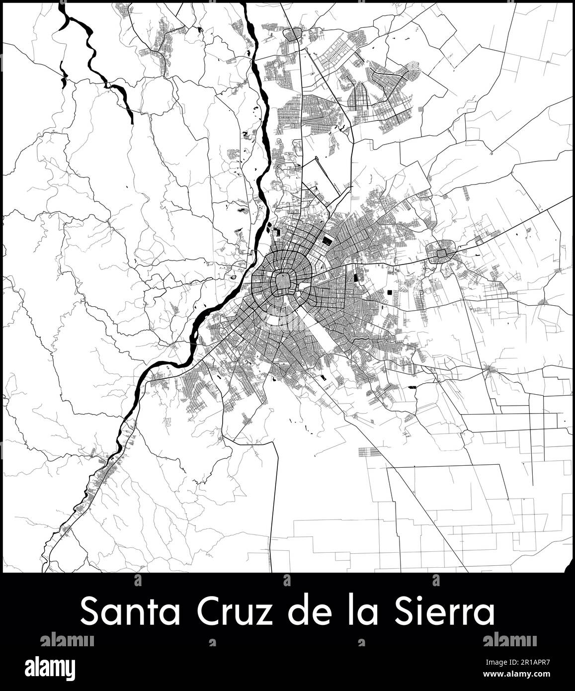 City Map South America Bolivia Santa Cruz de la Sierra vector illustration Stock Vector