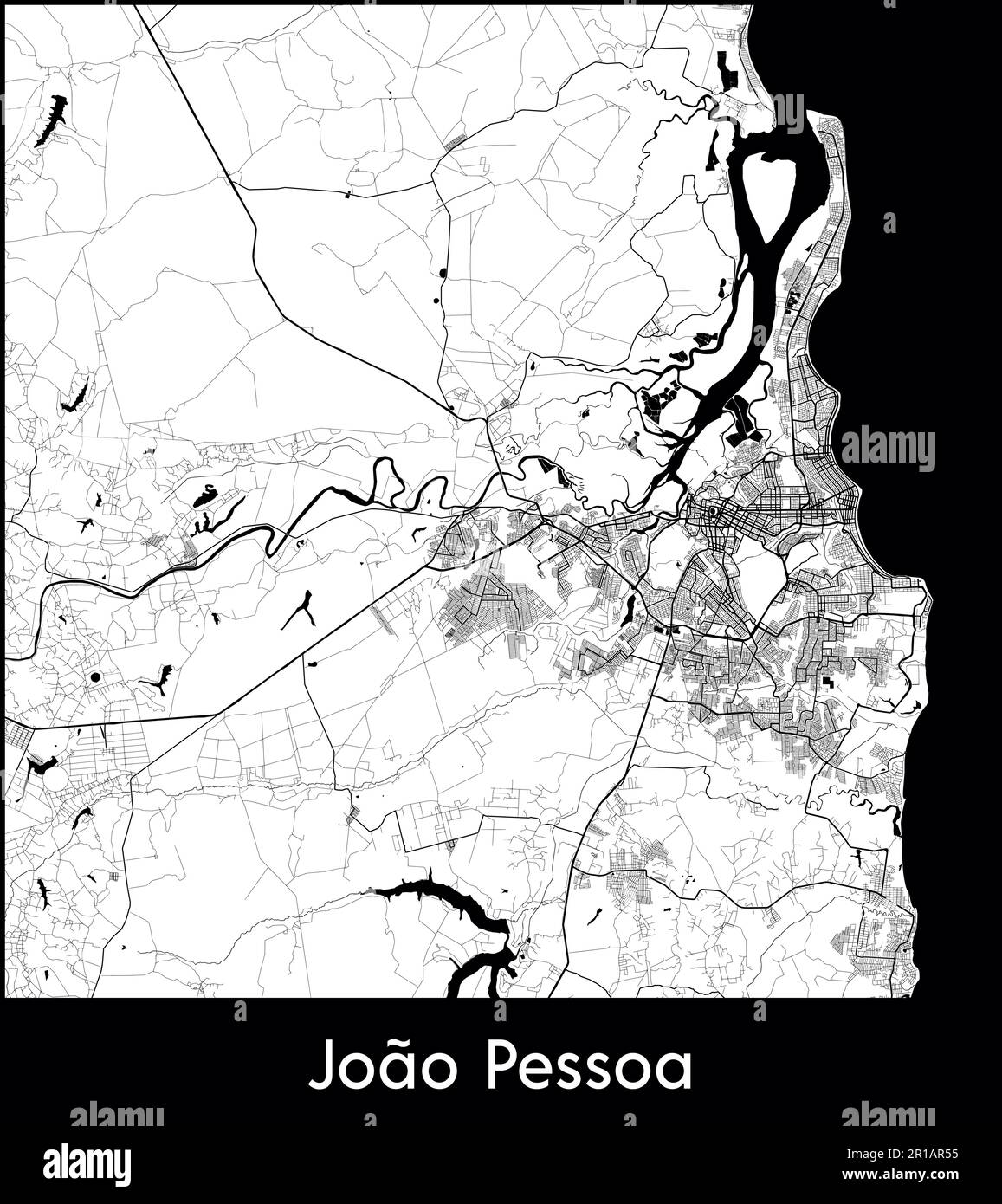 City Map South America Brazil Joao Pessoa vector illustration Stock