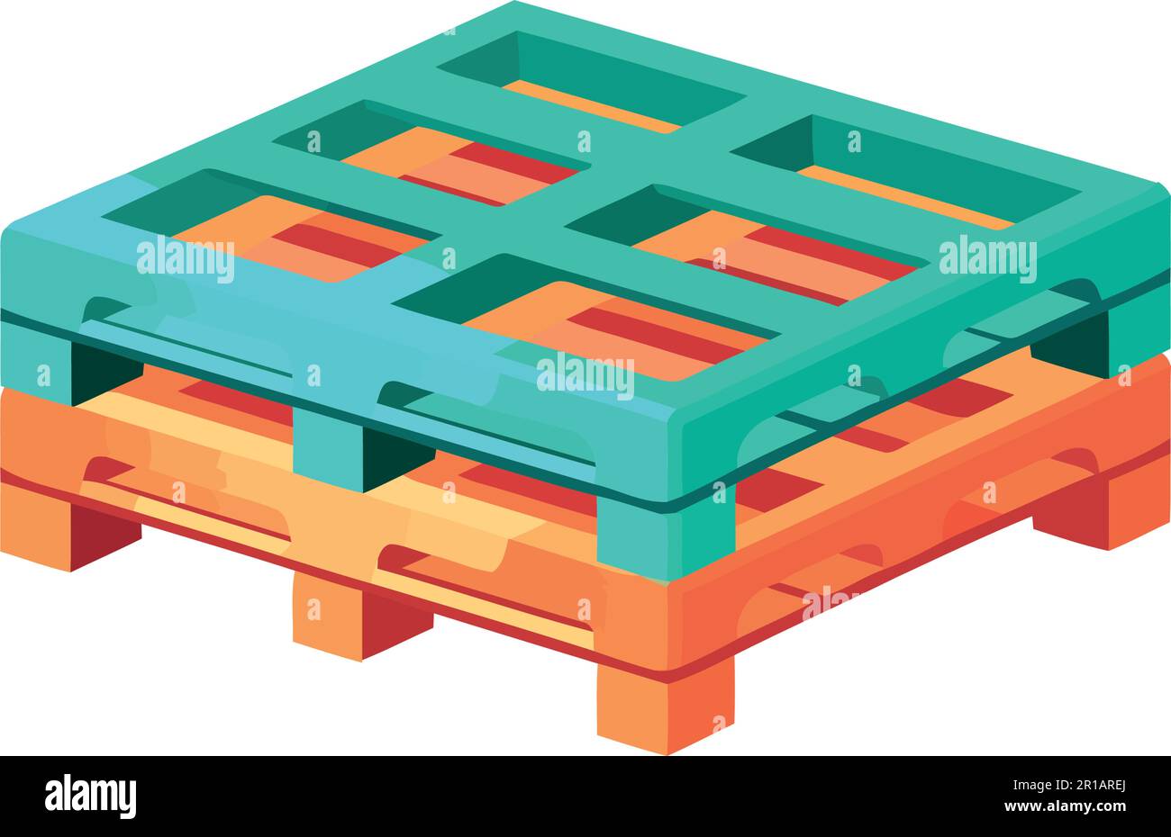 Flat vector cartoon icon of a wooden pallet Stock Vector Image & Art