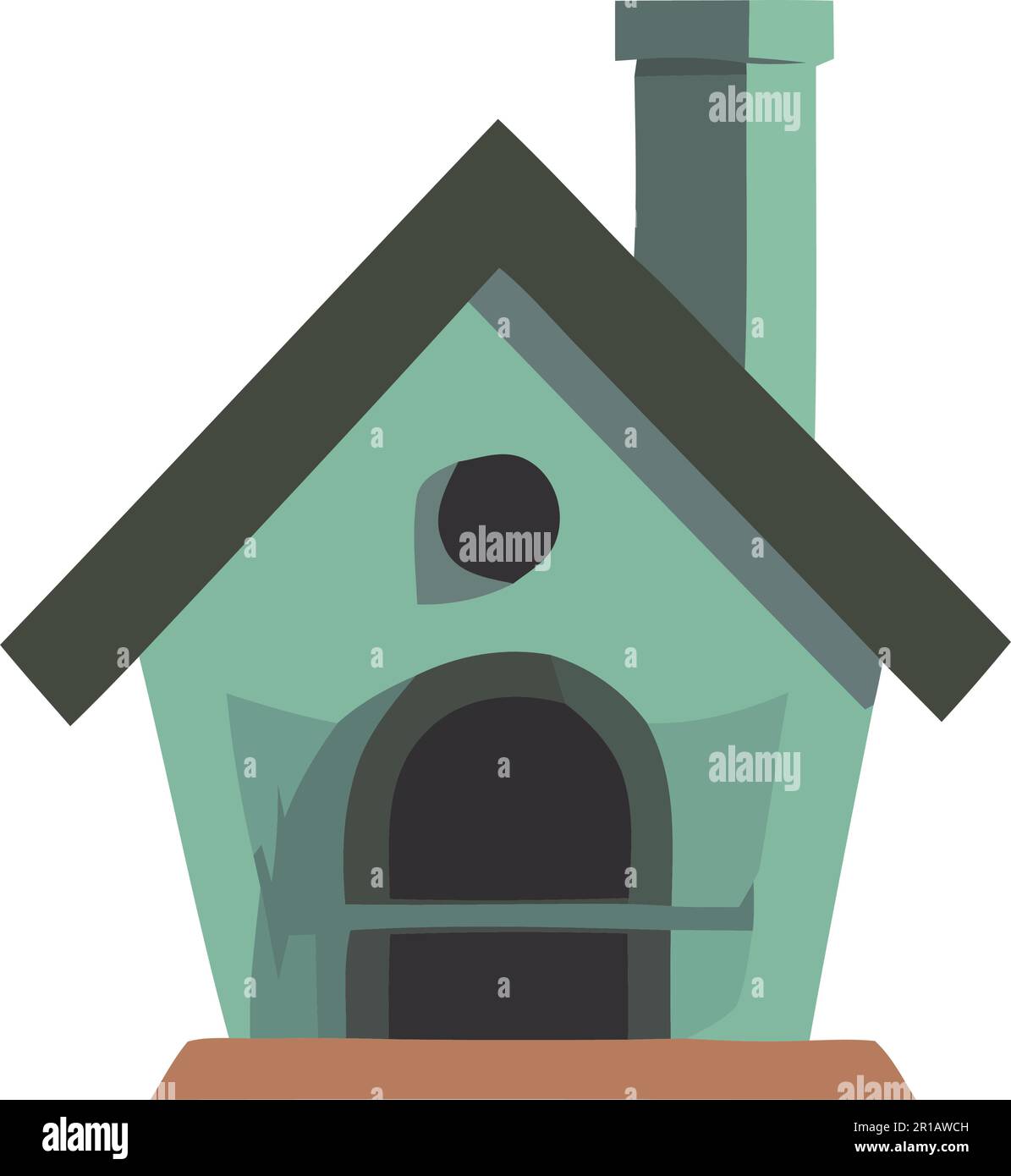 Cute cartoon green birdhouse Stock Vector Image & Art - Alamy