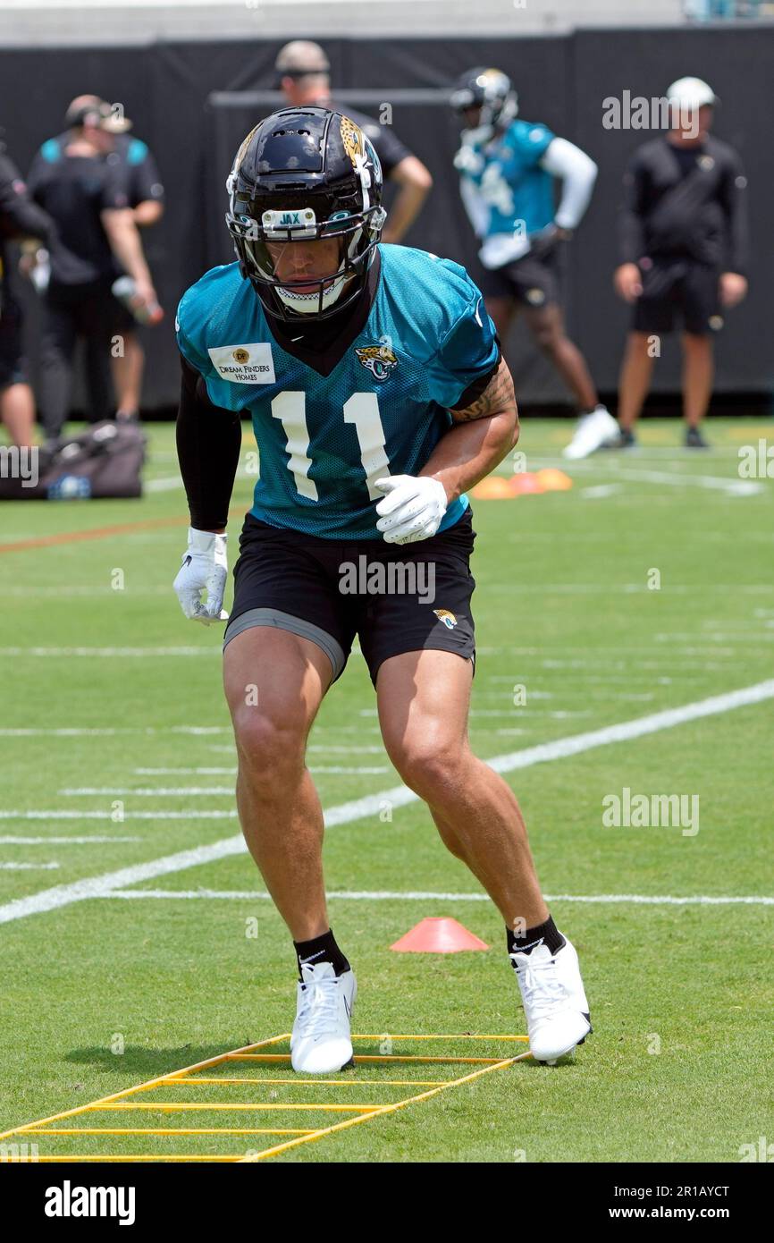 Jacksonville Jaguars wide receiver Parker Washington (11) performs a drill  during an NFL football rookie camp, Friday, May 12, 2023, in Jacksonville,  Fla. (AP Photo/John Raoux Stock Photo - Alamy