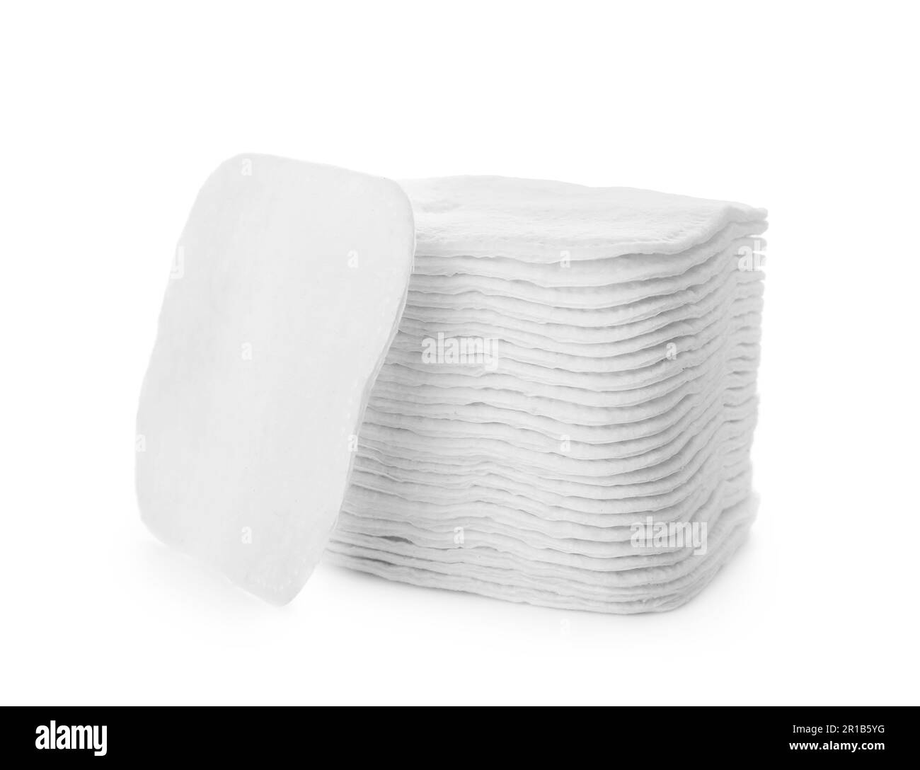 Pile of cotton pads on white background Stock Photo Alamy