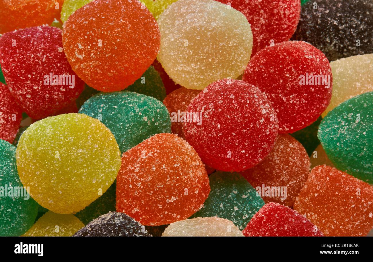 Multiple colors of gumdrops, closeup Stock Photo Alamy