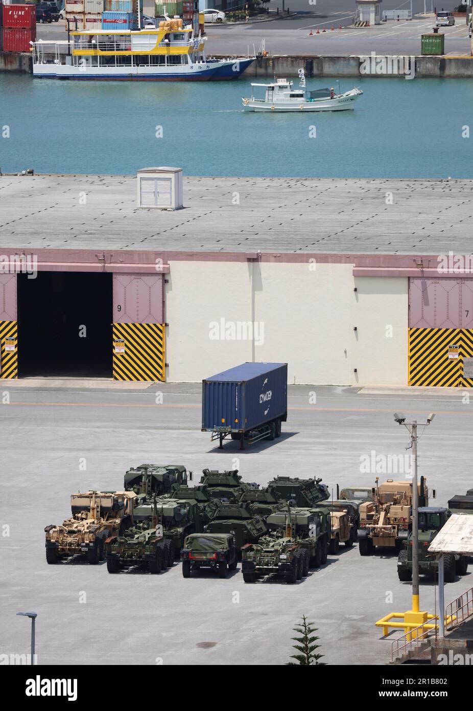 Military Port Examples A picture shows Naha Port Facility in Naha City, Okinawa Prefecture on ...