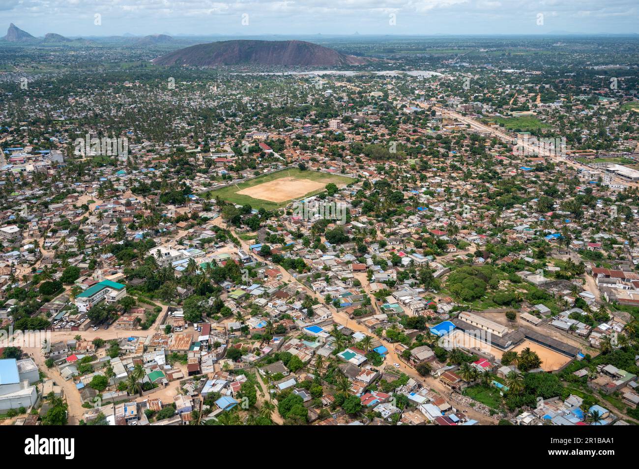 Nampula city, Mozambique in East Africa seen from the air Stock Photo